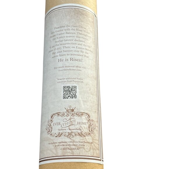 EVER THINE HOME Easter Rustic Burlap Banner Double Sided 'He is Risen' - Picture 7 of 12